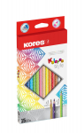 Spalvoti pie&scaron;tukai KORES KOLORES STYLE, tribriauniai, 3mm, 15 spalvų (2 metalizuotos spalvos ir 1 neoninė)(1vnt.)