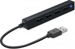 USB &scaron;akotuvas Speedlink Snappy Slim, 4 x USB 2.0 jungtys (SL-140000-BK), Juodas