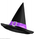 Raganos kepurė su violetine juosta ir sagtimi