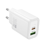 Įkroviklis Hoco N63 USB-A/USB-C PD30W+QC3.0 baltas