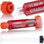 UV litavimo kaukė 10ml &ndash; Raudona, Greitas kietėjimas UV &scaron;viesoje, Nepraleidžia srovės, &Scaron;virk&scaron;to ilgis 95 mm