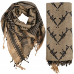 Arafato slingas Shemagh Keffiyeh Mil-Tec 110x110 cm, Coyote Juoda