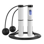 Jumping ropes,Jump Rope, Skipping Rope with Calorie Counter, Adjustable for Fitness, Exercise, Workout, Boxing,black and white