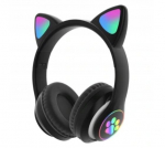 Happy people Buetooth ausinės Cat ears LED, juodos