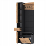 Batų lentyna Fluxar SC-1006 80x36cm juoda, ąžuolas Lancelot