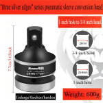 Premium pneumatinis rankovės keitiklis su trimis sidabriniais kra&scaron;tais., 1 colio skylė iki 3/4 colio galvutė