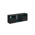 TV spintelė su LED ap&scaron;vietimu 40x160x60cm., juodos spalvos