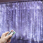 LED girlianda su nuotolinio valdymo pulteliu, baltas