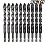 Karbido grąžtų rinkinys su &scaron;e&scaron;iakampiu kotu, 12mm, 10 vienetų 12 mm