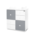 Komoda Lorelli Cupboard New, 2 box, baltos/akmens pilkos spalvos