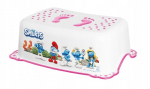 Vonios laiptelis Maltex Smurfs, baltas/rožinis