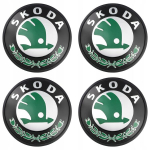 Ratų vidurio dangteliai logotipo emblema, ratlankių dangteliai &Scaron;KODA 65 mm Juodas blizgesys