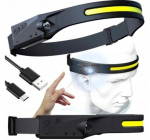 Led galvos žibintas usb 230 laipsnių diapazonas