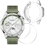 Rinkinys: dėklas + 2 x grūdintas stiklas Huawei Watch GT4 46mm