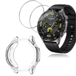 Rinkinys: dėklas + 2 x grūdintas stiklas Huawei Watch GT5 46mm