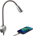 Acegoo skaitymo lemputė 12 V Led pritemdoma lova lempa, lanksti sieninė montuojama žąsies kaklo lovos staliuko lempa 24 V 3200 K su įmontuotu reguliatoriumi ir c tipo greitu įkrovikliu, skirta valčiai, kemperiui, automobiliui, furgonui, jachtai (sida ...