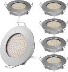 Hcfei 6 plok&scaron;čių mini Led įleidžiamų prožektorių rinkinys 230 V, tik 28 mm montavimo gylis, plok&scaron;čias lubinis prožektorius 3,5 W, 400 liumenų, &scaron;lifuotas nerūdijantis plienas, 65&ndash;68 mm skylės i&scaron;pjova (neutrali balta 4000 K)