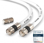 G-plug Rg6 koaksialinio kabelio jungčių rinkinys, 2 m - prailginimas palydoviniam kabeliui ir antenos kabeliui, skirtas didelės spartos internetui, plačiajuosčiam / skaitmeninei televizijai - atsparus oro sąlygoms dvigubas guminis O žiedas ir Rg6 pre ...