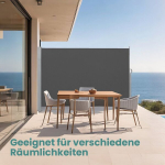 &Scaron;oninis markizė, 160 x 450 cm, Antracitas, K&uuml;ljetuulekaitse, SONGMICS GSA569G01, 160 x 450 cm, antratsiit