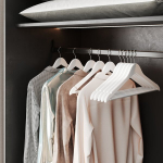 Drabužių pakabukas, SONGMICS CRW001-10, 44,5 x 1,2 x 23 cm, Balta-Sidabrinė, Riidepuu, SONGMICS CRW001-10, 44.5 x 1.2 x 23 cm, Valge-H&otilde;be