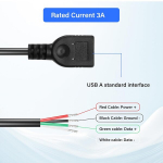 Pngknyocn 30 cm usb "pasidaryk pats" pigtail kabelis, 22awg 5v/3a usb a moteri&scaron;kas į 4 kontaktų pliko laido ilgiklis, skirtas usb c įrenginiams įdiegti arba pakeisti remontui "pasidaryk pats" kabelis (2 vnt.) (moteri&scaron;kas)