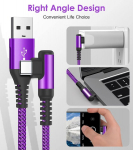 Usb c kabelis 3.1 a [2 vnt. po 1 m] greitas įkrovimas, 90 laipsnių kampo įkrovimo kabelis iphone 15 16 pro max plus type c kabelis, skirtas samsung galaxy s25 s24 s23 s22 s21 s20 plus/ultra/fe, note20, a72 a71 a52 a51