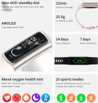 Zpimy i&scaron;manusis laikrodis moterims ir vyrams, 1.1 colio Amoled, 5atm atsparus vandeniui, sportinis laikrodis su pedometru, &scaron;irdies ritmo ir Spo2 matuokliu, aktyvumo sekiklis, skirtas Android ir Ios (sidabrinis)
