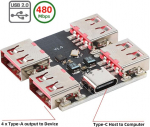 Cy Usb 2.0 1-to-4 keturių prievadų Hub Pcba kompiuteriams 4 įrenginiai Type-c klaviatūrai pelei skaitytuvui spausdintuvui