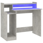 Ra&scaron;omasis stalas，Biuro stalas，Kompiuterio stalas su LED, betono pilkas, 97x45x90cm, mediena CFE1945851