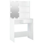 Kosmetinis staliukas，Makiažo stalas su LED ap&scaron;vietimu, baltas, 74,5x40x141cm CFE1661701