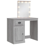 Kosmetinis staliukas，Makiažo stalas su LED lemputėmis, pilkas, 90x42x132,5cm CFE4483181