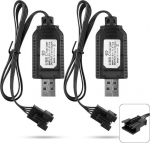 YUNIQUE GREEN-CLEAN-POWER &ndash; 2x USB įkrovikliai 7.4V 2S LiPo baterijoms (SM-4P jungtis) &ndash; su įkrovimo indikatoriumi ir apsauga