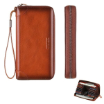 Vyri&scaron;ka, natūralios odos rankinė&nbsp;, piniginė, kortelių dėklas , Brown Zip