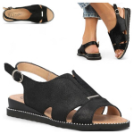 Moteri&scaron;ki odiniai platforminiai eleganti&scaron;ki juodi sandalai Filippo 36 37 38 39 40 41