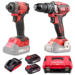 Akumuliatorinio suktuvo ir smūginio suktuvo rinkinys Worcraft 20V LI-ION (XCUBE dėžė)