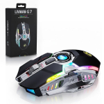 Įkraunama belaidė žaidimų pelė su 3200 dpi, rgb ap&scaron;vietimu ir 7 mygtukais LIVMAN G7