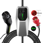 2 tipo Ev Mobile Wallbox Elektromobilių įkroviklis - Junsun 11 kW 16A 3 fazė 6m Tinka visiems elektromobiliams (su laikymo mai&scaron;eliu)