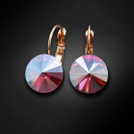 Auskarai moterims DiamondSky &bdquo;Clarice II (Fuchsia Shimmer)&ldquo; su Swarovski kristalais