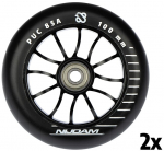 Ratukai paspirtukui Schreuders Spoked Black 100x24 mm, juodi