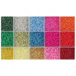 Stiklinių apvalių karoliukų (biserio) 12/0 RainBow&reg; 15 ry&scaron;kių spalvų po 10 g rinkinys