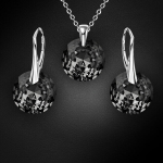 Sidabrinis papuo&scaron;alų rinkinys moterims DiamondSky Marianne Silver Night su Swarovski kristalais