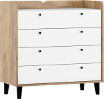 Komoda Meblocross Dolce Dol-07 4S, &scaron;viesiai ruda/balta