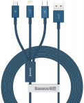 Universalus USB kabelis, 3in1, 1.5m, mėlynas