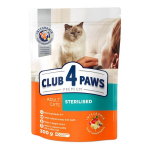 CLUB 4 PAWS Premium pilnavertis sausas maistas suaugusioms sterilizuotoms katėms &bdquo;STERILIZED&ldquo;, 300 g.