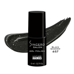 Gelinis nagų lakas "Sincero Salon", 6ml, BLACK SHADOW, 657