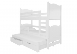 Dviauk&scaron;tė lova Adrk Furniture Leticia, 180x75/172x75 cm, balta