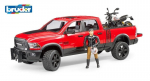 Džipas &bdquo;Bruder Dodge RAM&ldquo; su motociklu ir vairuotoju, 3 m.+