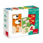 Medinė skaičių dėlionė Duo Puzzle 1-10, 20d. Goula 53329