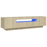 Televizoriaus spintelė su LED ap&scaron;vietimu, 160x35x40 cm, ruda