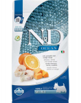 Farmina Ocean Dog mažų veislių &scaron;unims su menke, moliūgu ir apelsinais, 2,5 kg